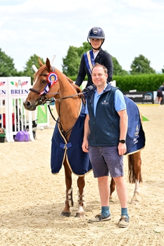 Olivia Brightmore and Flore Des Islots Secure STX-UK Pony Foxhunter Masters Ticket at Coombelands