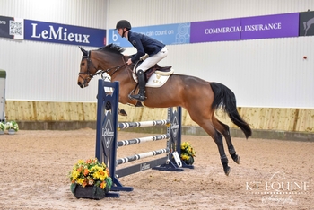 Sandy McLean lands the SEIB Winter Novice qualifier on new ride Jip B at Kelsall Hill Equestrian Centre’s Winter Classic